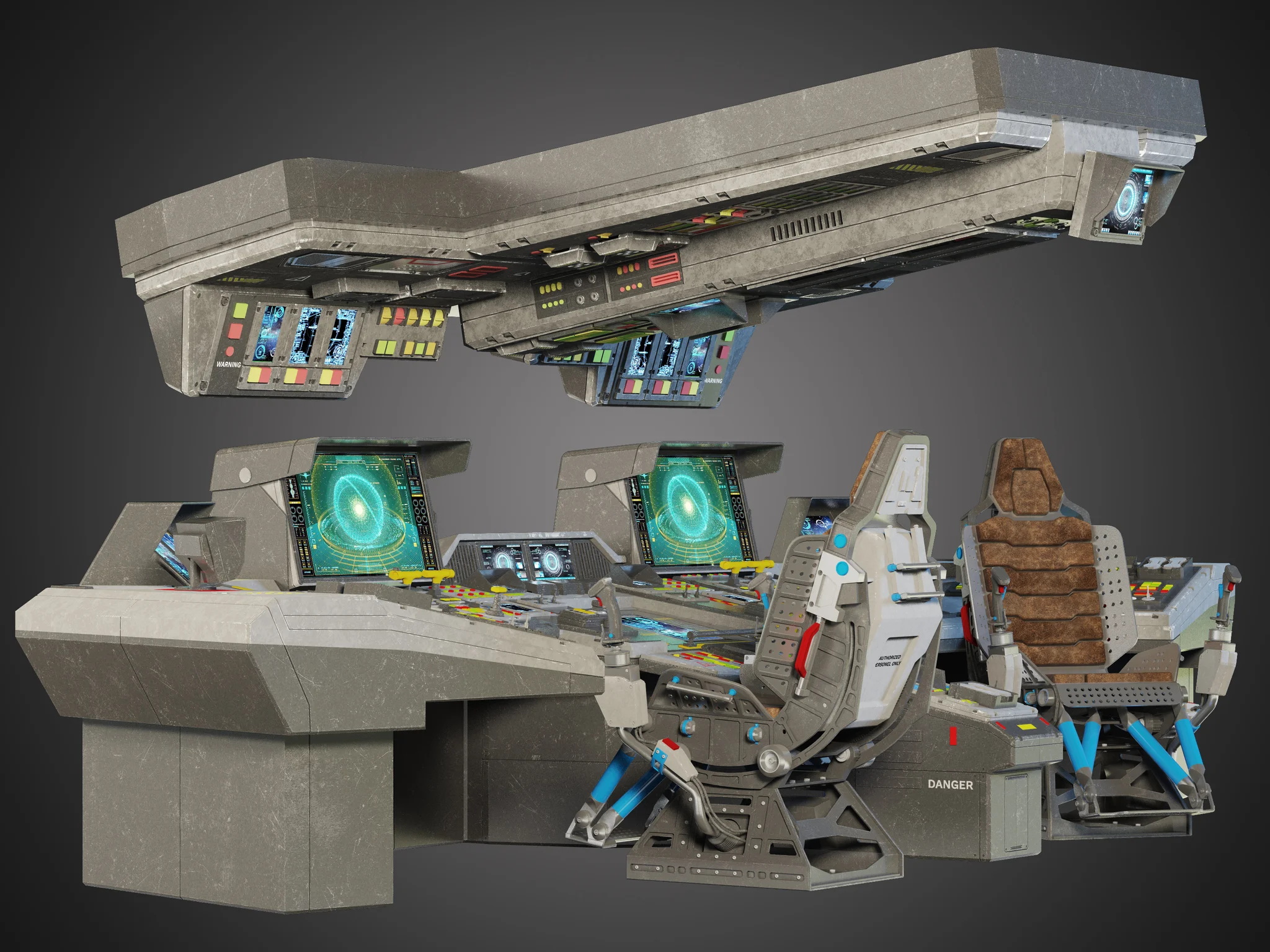 Spaceship Bridge Interior — 3D model preview 9