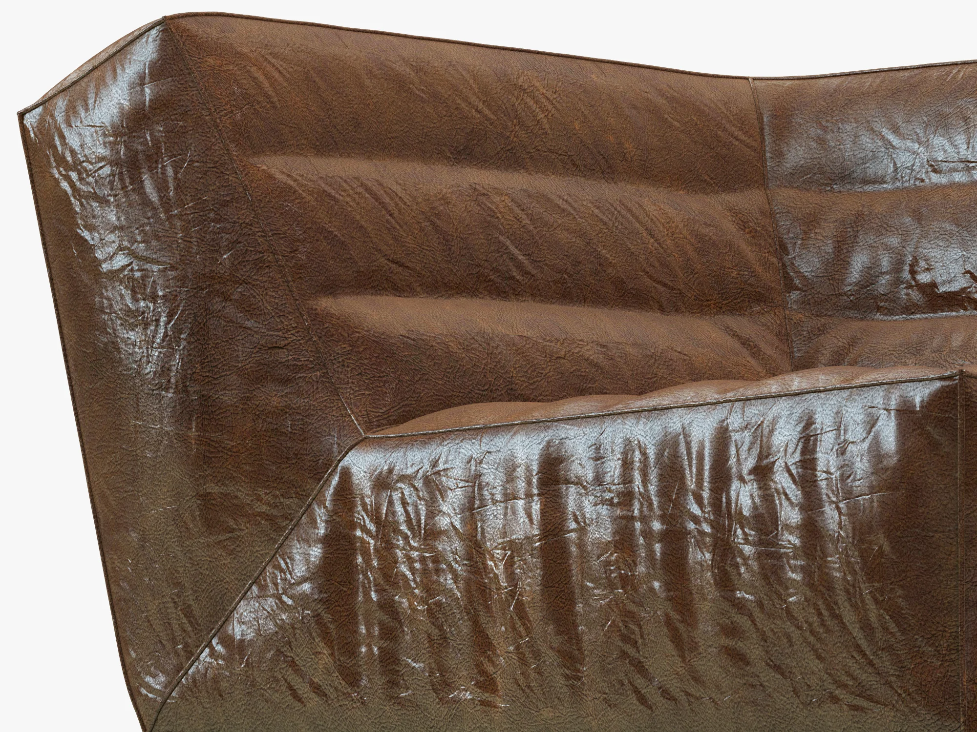 Restoration Hardware Chelsea Leather Square Corner Chair — 3D model preview 2