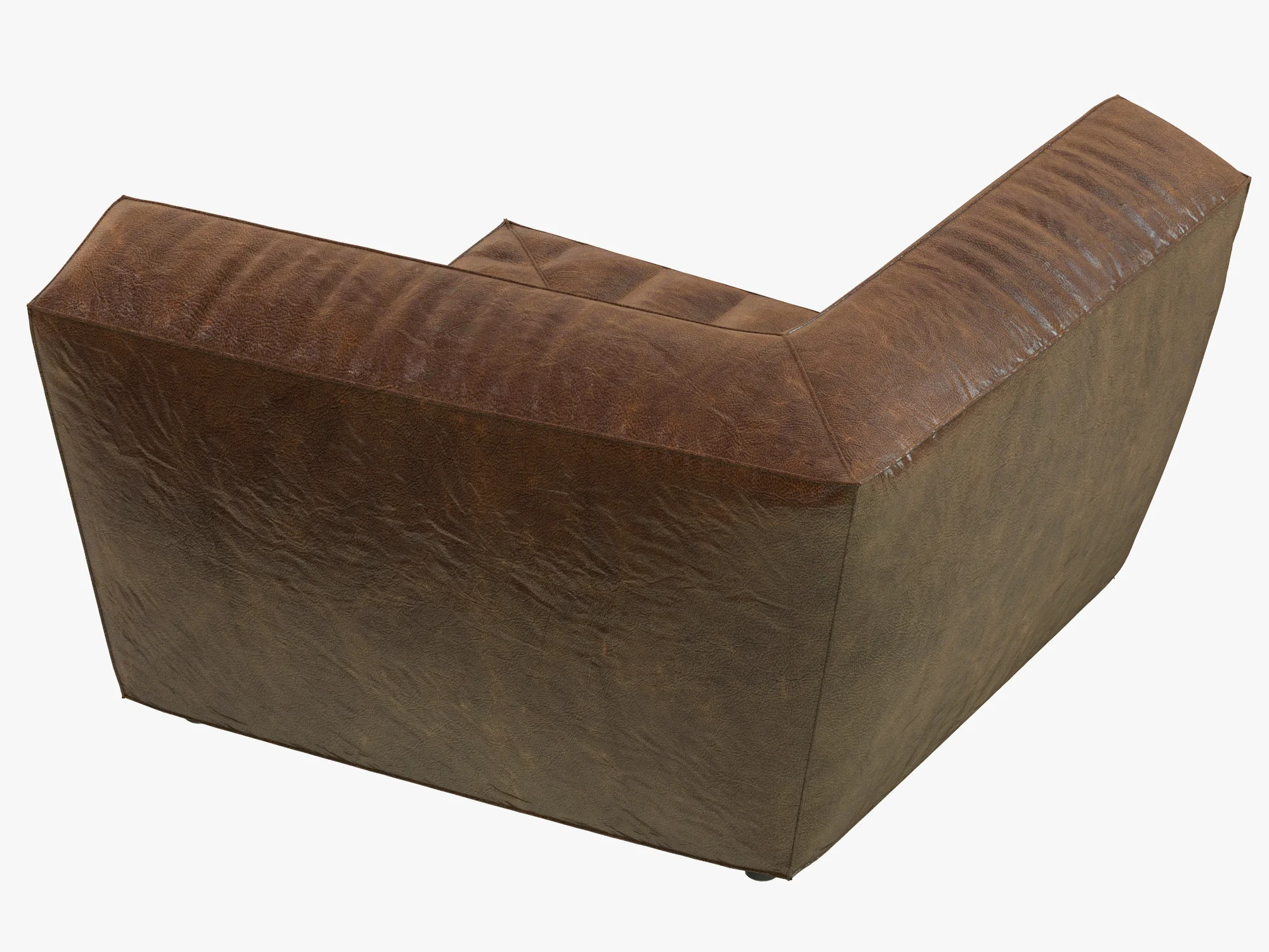 Restoration Hardware Chelsea Leather Square Corner Chair — 3D model preview 3