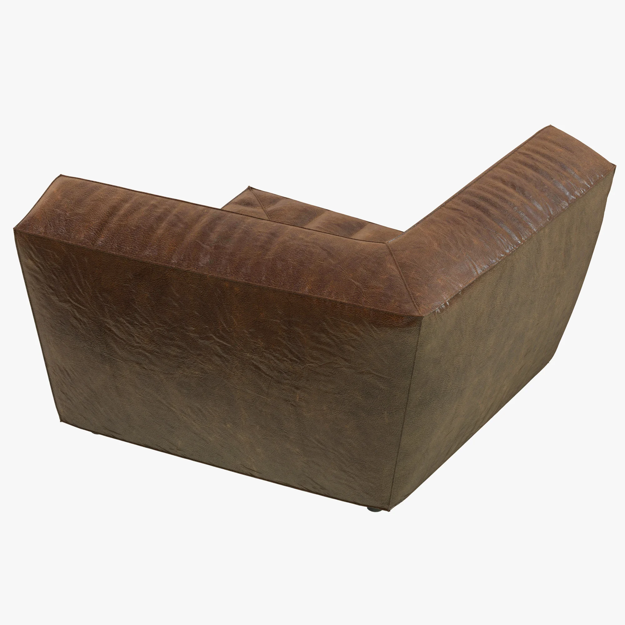 Restoration Hardware Chelsea Leather Square Corner Chair — 3D model preview 4