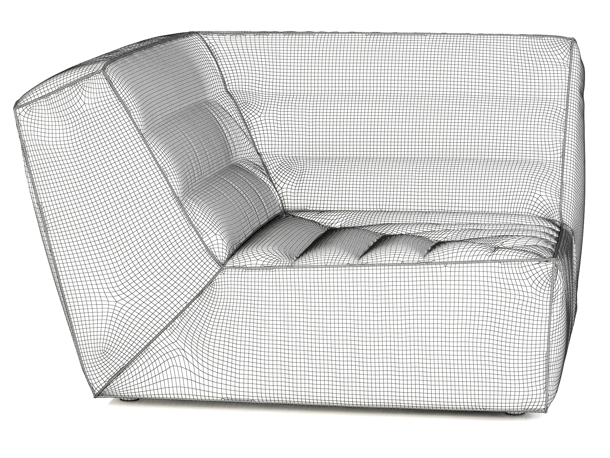 Restoration Hardware Chelsea Leather Square Corner Chair — 3D model preview 8