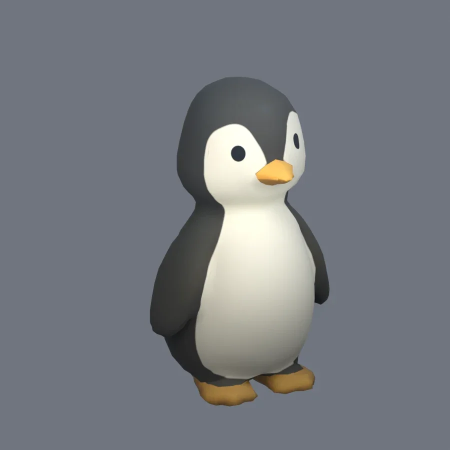 Stylized Animal Penguin, 3D model preview 2