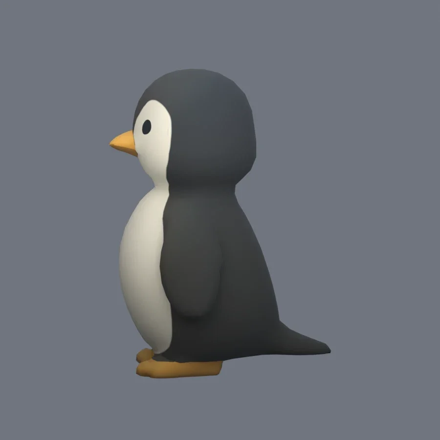 Stylized Animal Penguin, 3D model preview 3