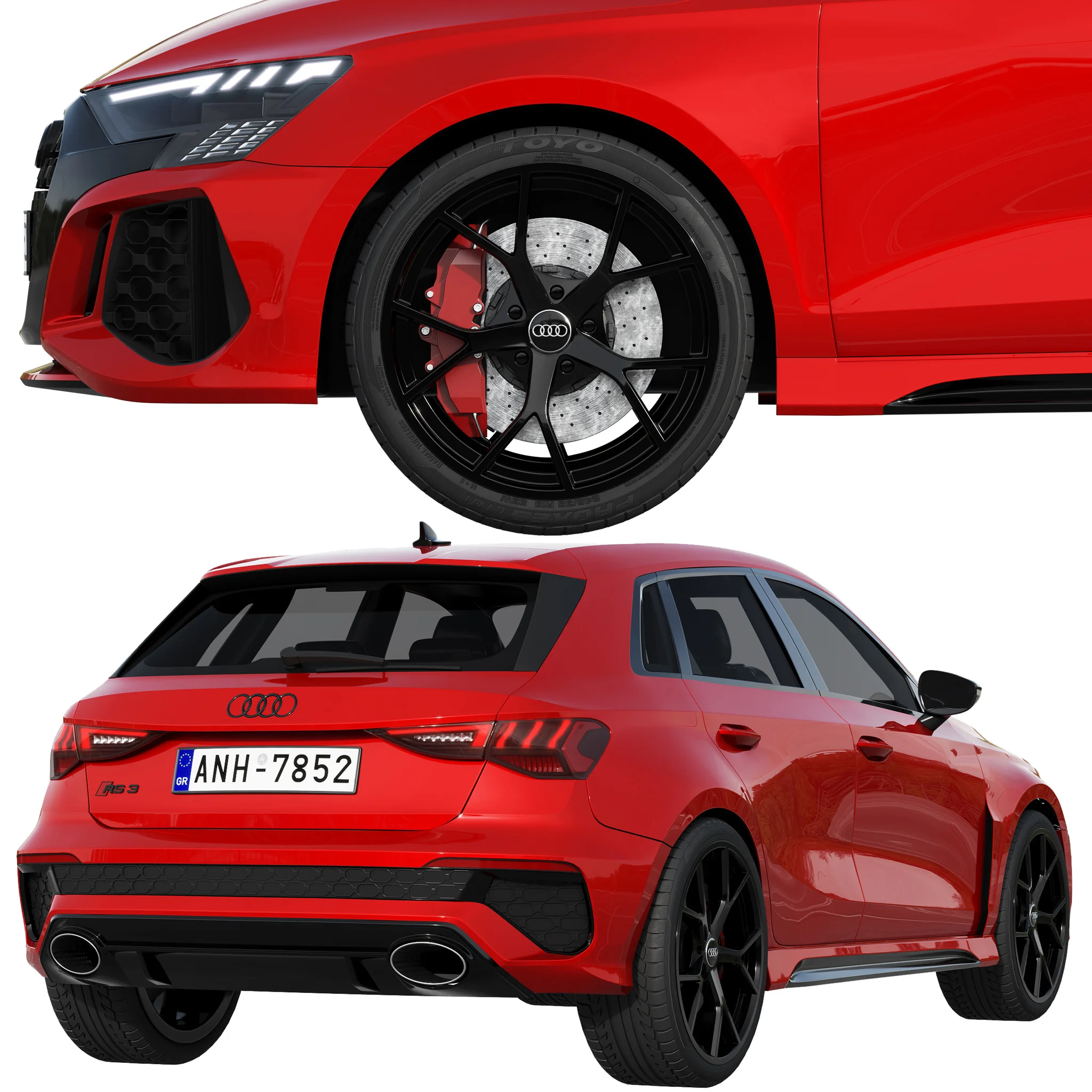 Audi RS 3 Sportback, 3D model preview 2
