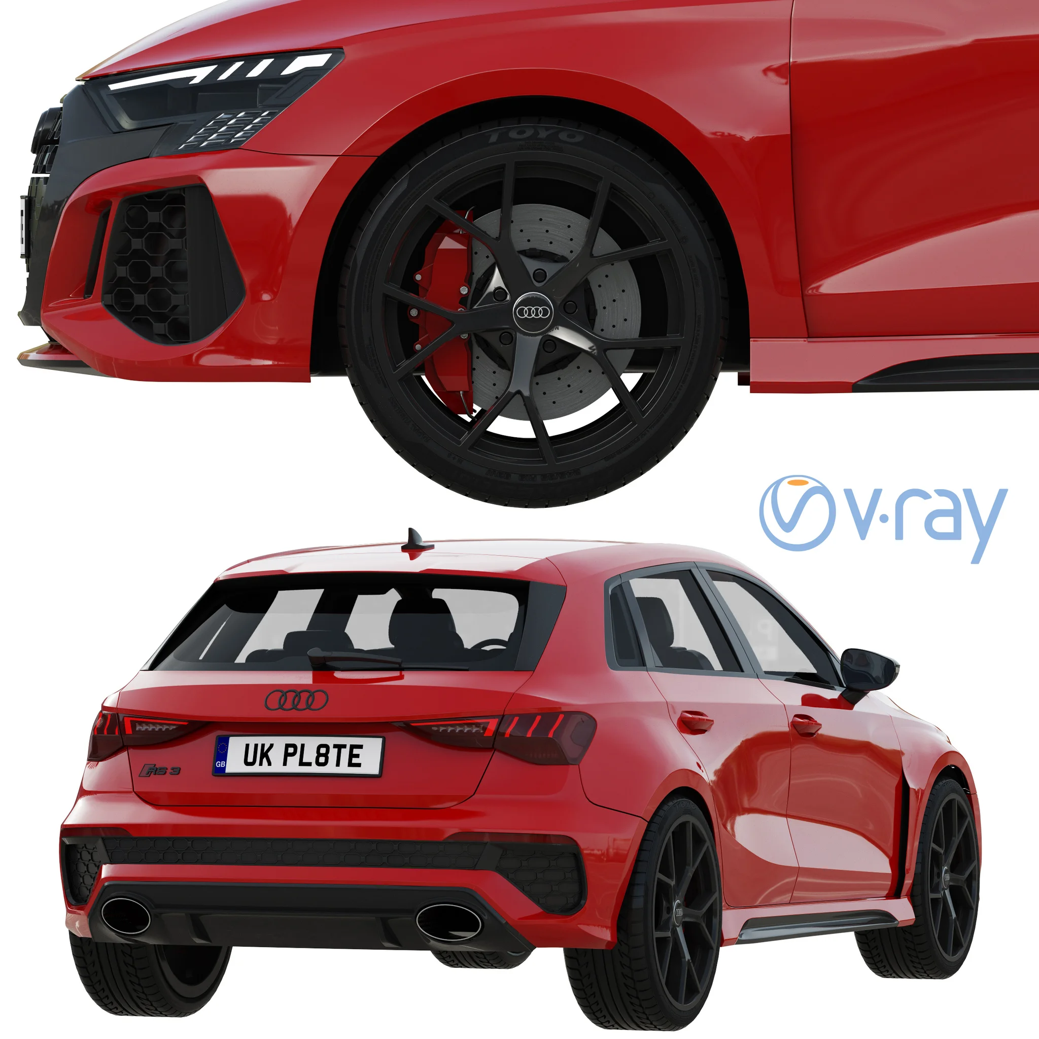 Audi RS 3 Sportback, 3D model preview 4