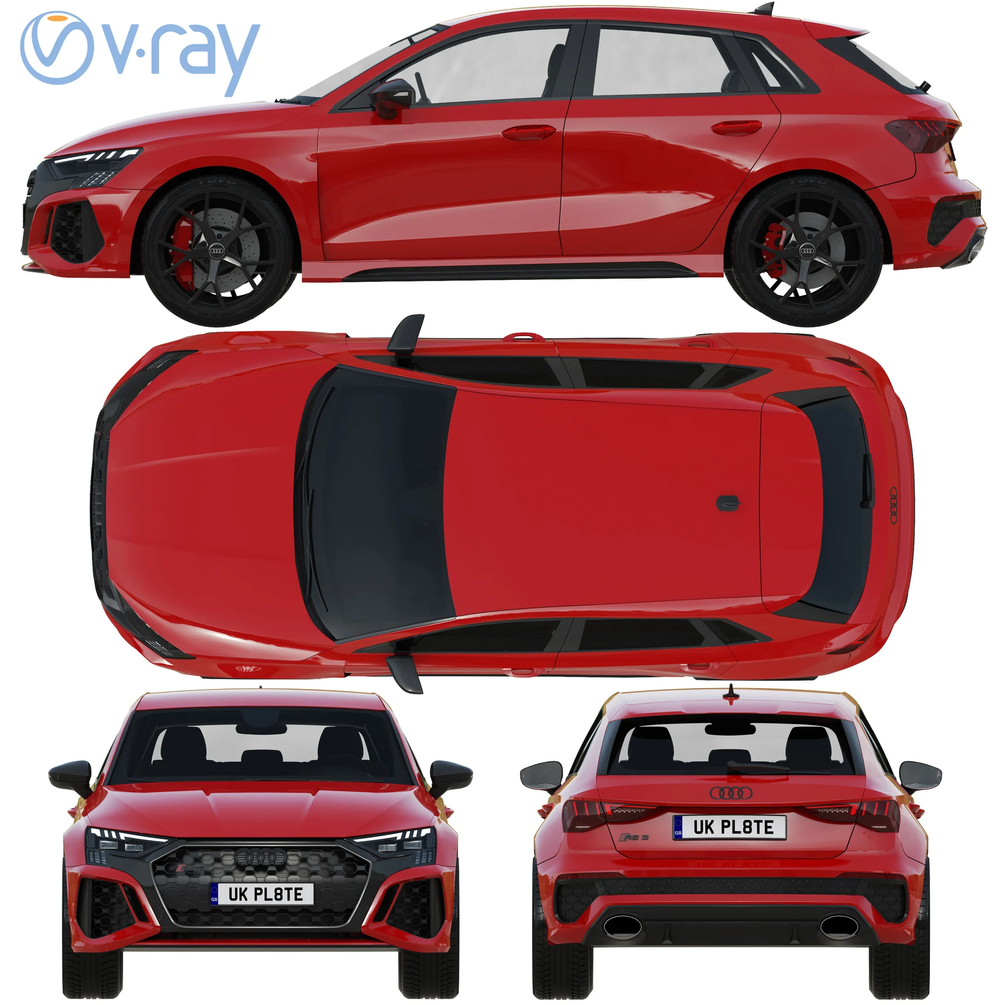 Audi RS 3 Sportback, 3D model preview 30