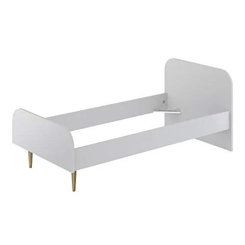 Minimalist Single Bed Frame with Tapered Wooden Legs