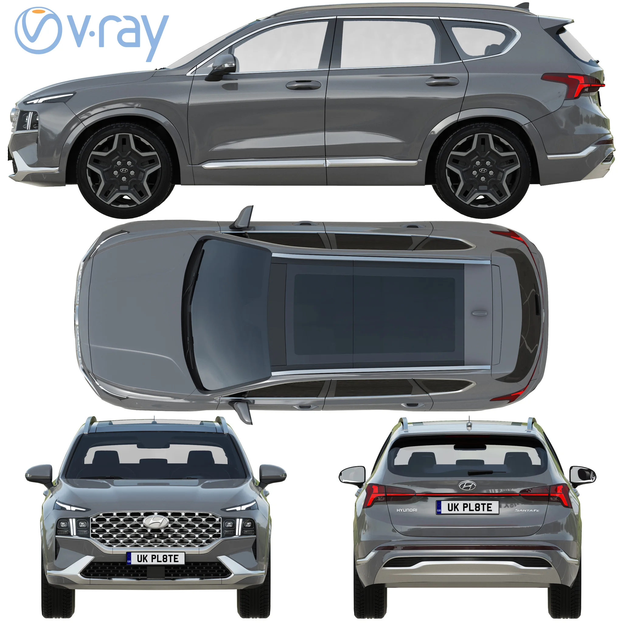 Hyundai Santa Fe, 3D model preview 30