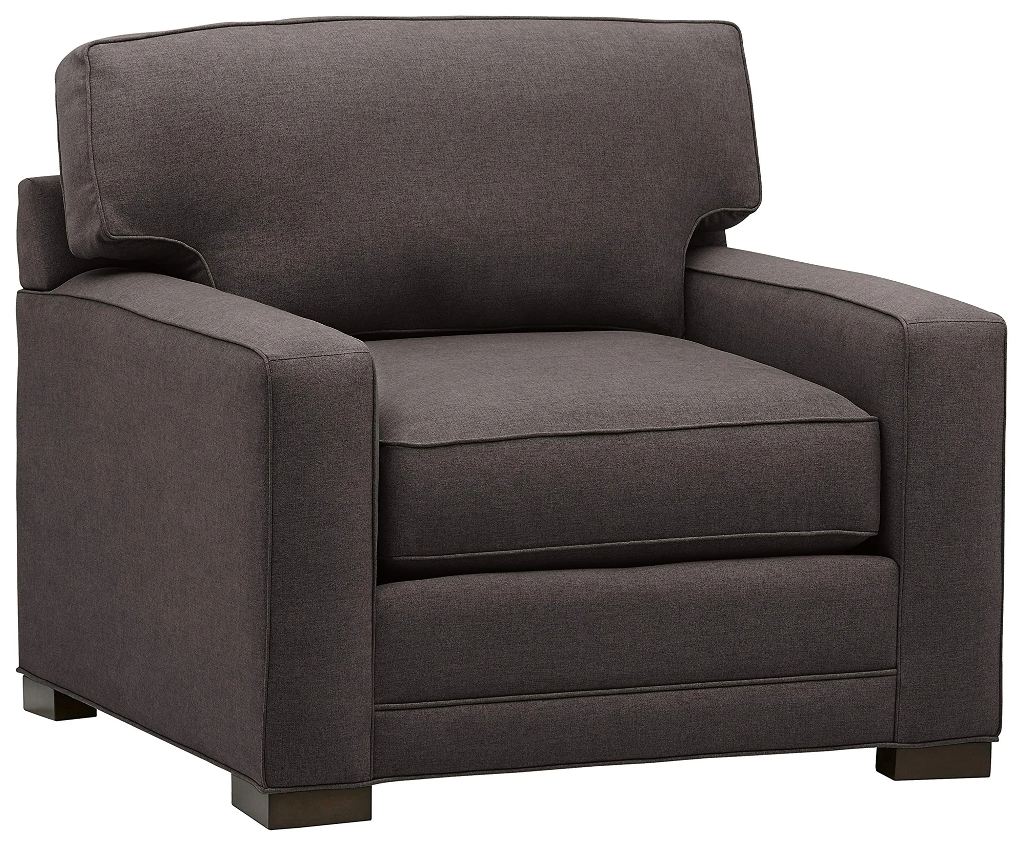 Modern Upholstered Armchair – Charcoal Fabric Lounge Chair