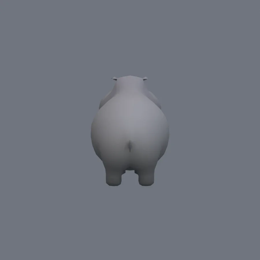 Stylized Animal Hippopotamus, 3D model preview 4