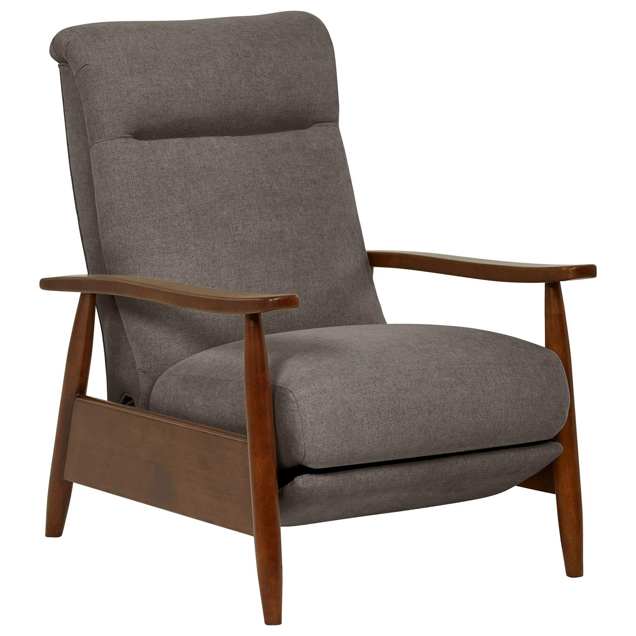 Mid-Century Modern Recliner Chair with Wooden Frame