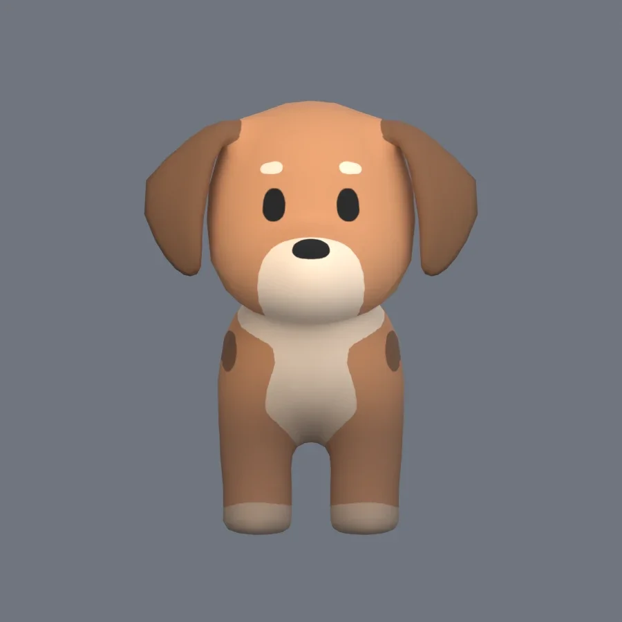 Stylized Animal Dog, 3D model preview 1