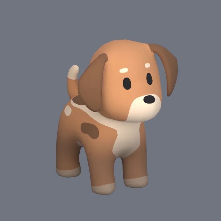 Stylized Animal Dog, 3D model preview 2