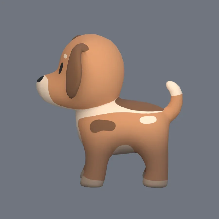 Stylized Animal Dog, 3D model preview 3