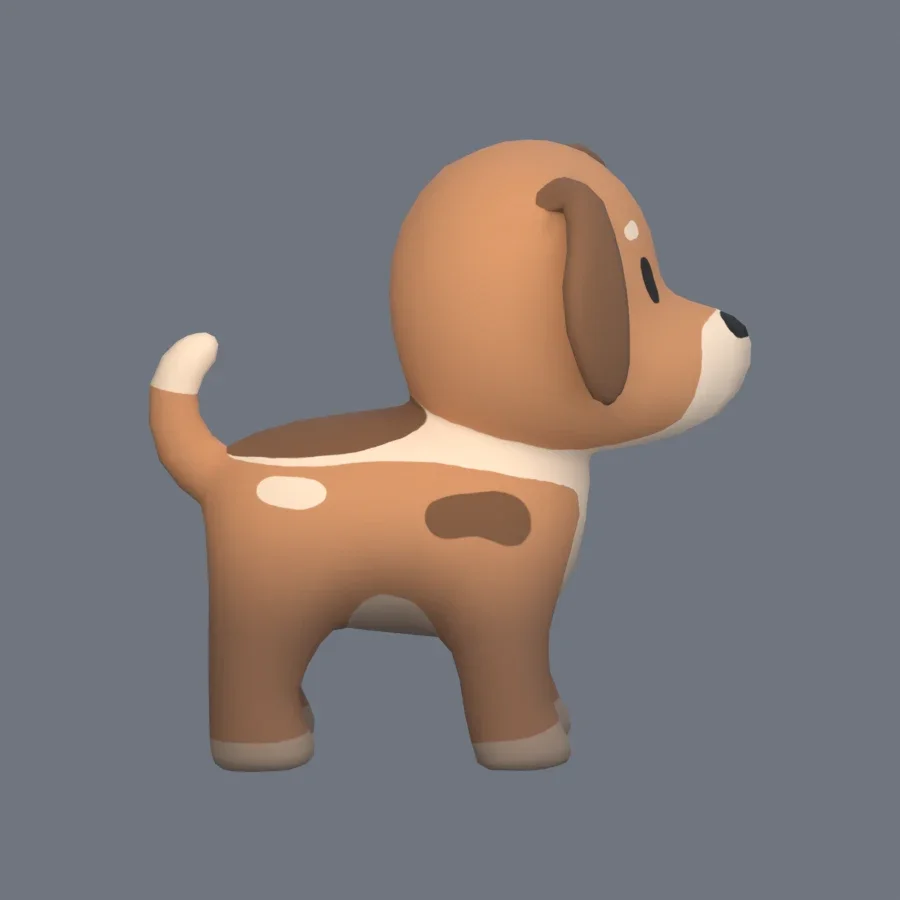 Stylized Animal Dog, 3D model preview 5