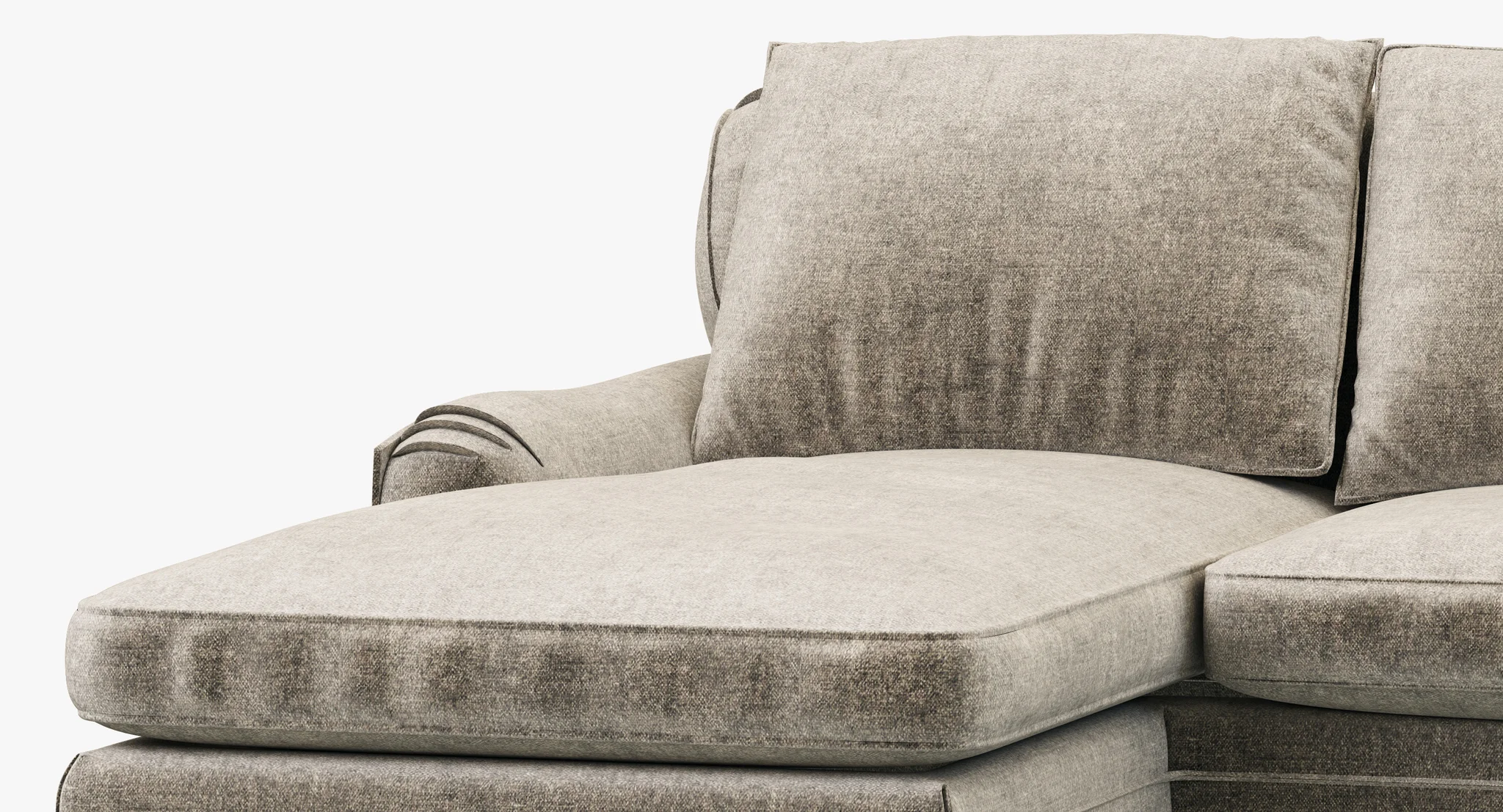 Restoration Hardware Belgian Classic Roll Arm Slipcovered U Chaise Sectional — 3D model preview 4