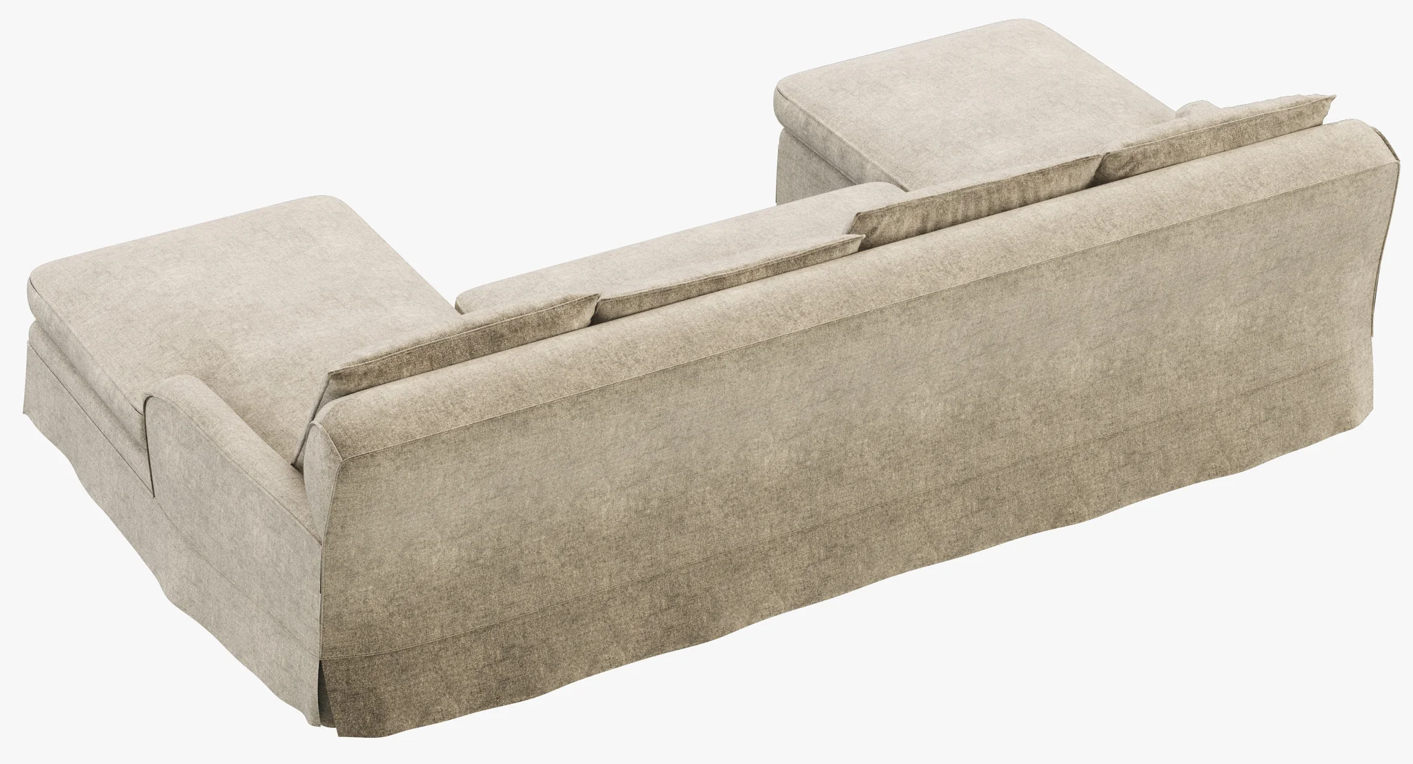 Restoration Hardware Belgian Classic Roll Arm Slipcovered U Chaise Sectional — 3D model preview 5