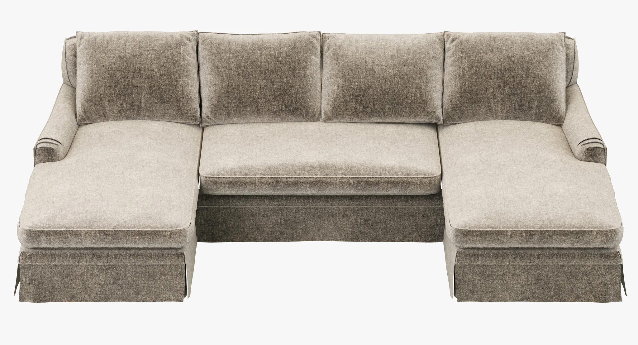 Restoration Hardware Belgian Classic Roll Arm Slipcovered U Chaise Sectional — 3D model preview 6