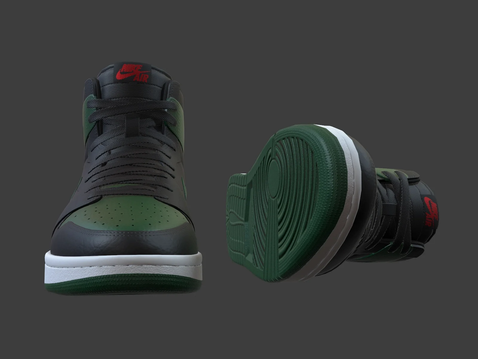 Air Jordan 1-retro sneaker 3, 3D model preview 2