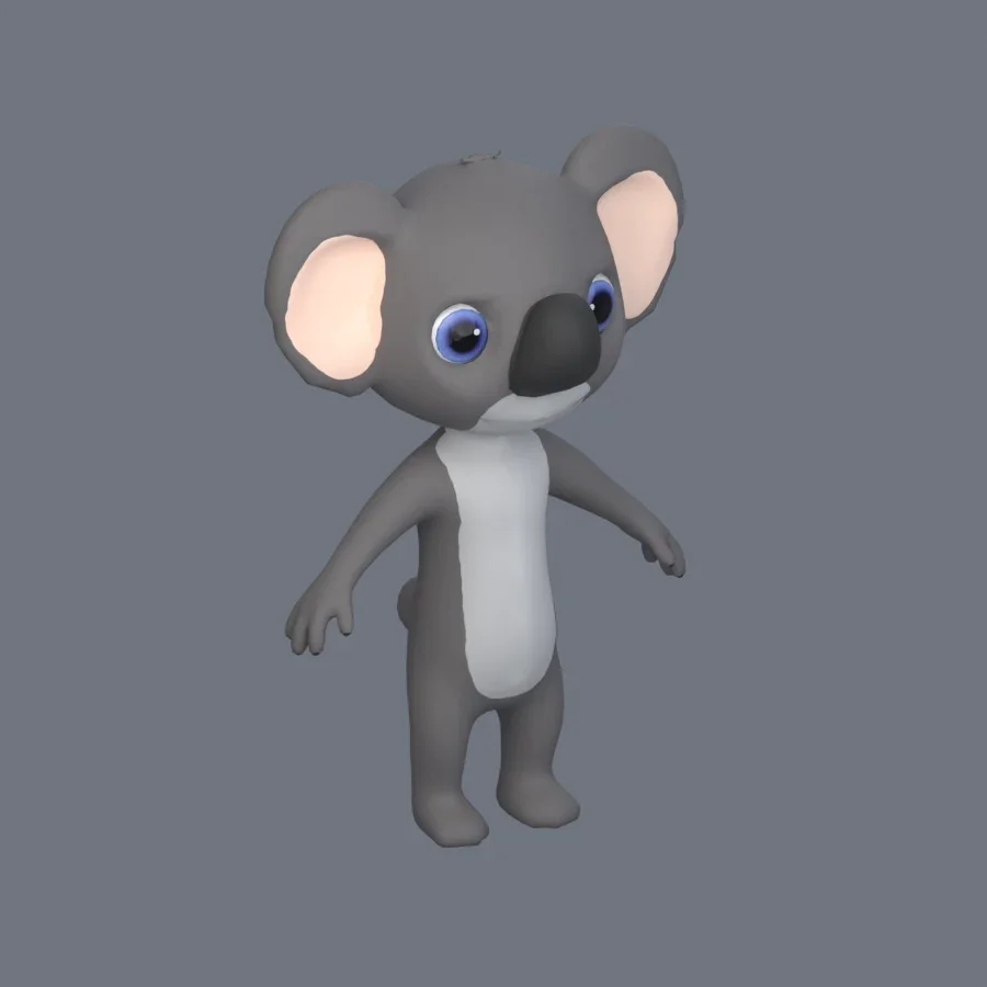 Anthro Koala Rigged, 3D model preview 2