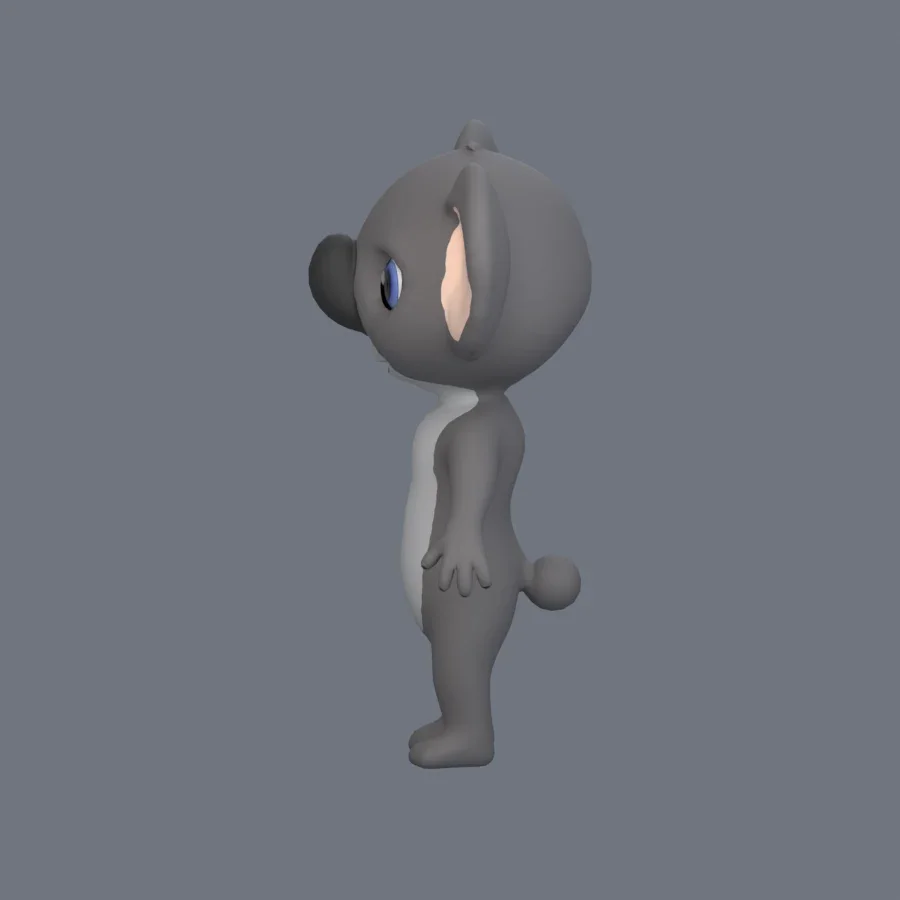 Anthro Koala Rigged, 3D model preview 3