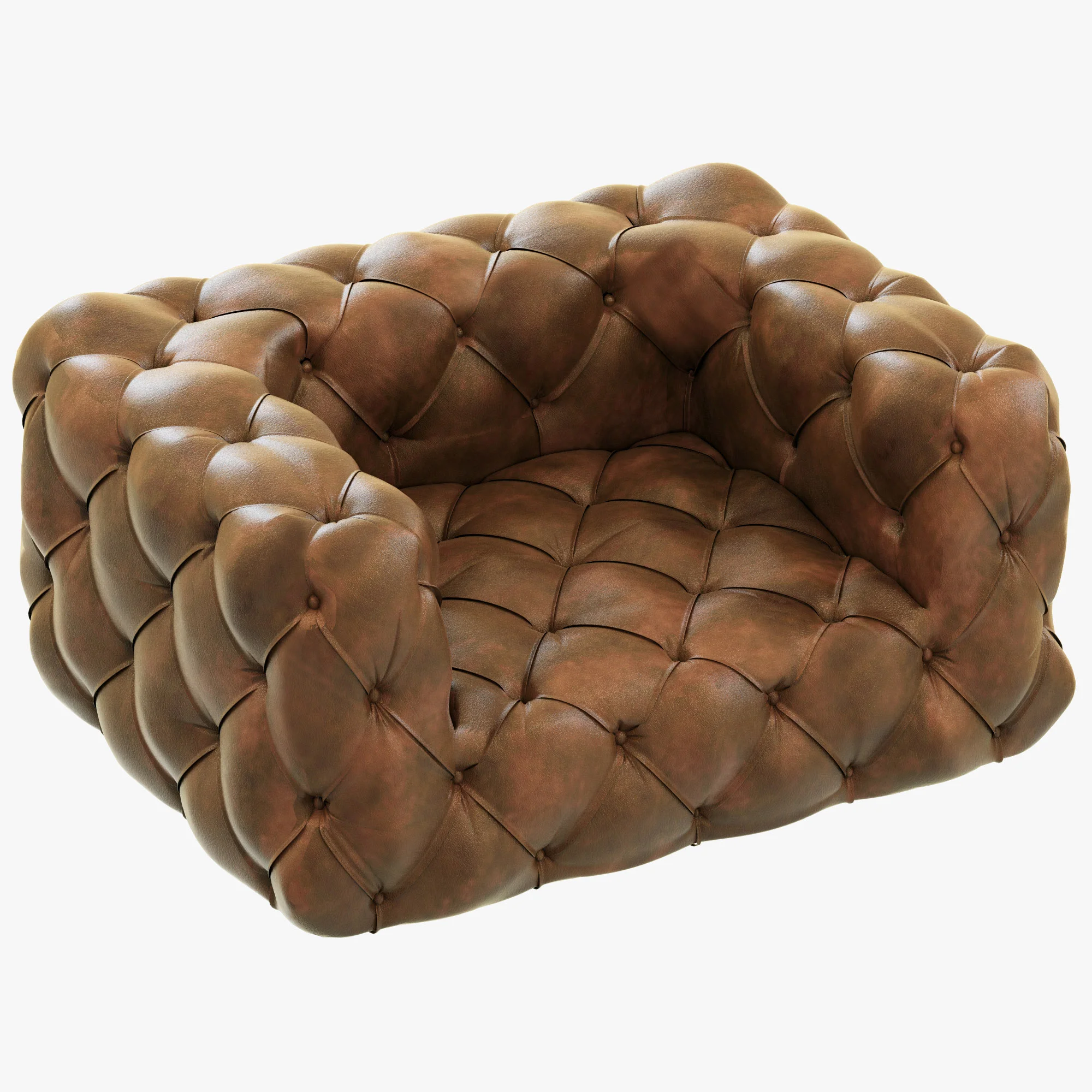 Restoration Hardware Soho Tufted Leather Chair — 3D model preview 1