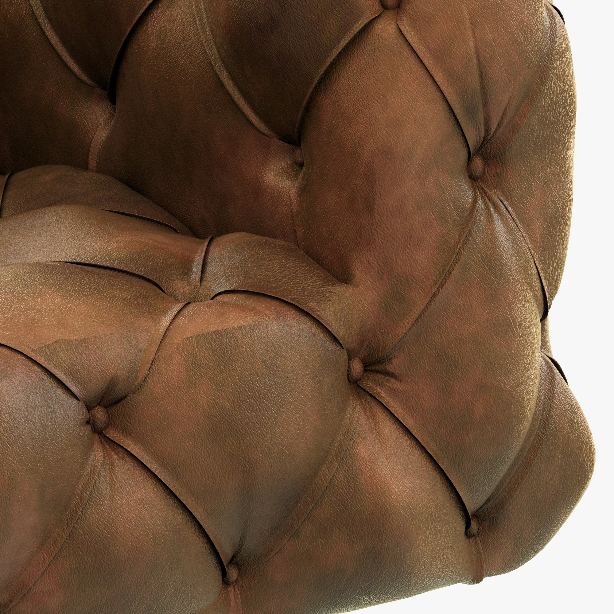 Restoration Hardware Soho Tufted Leather Chair — 3D model preview 2