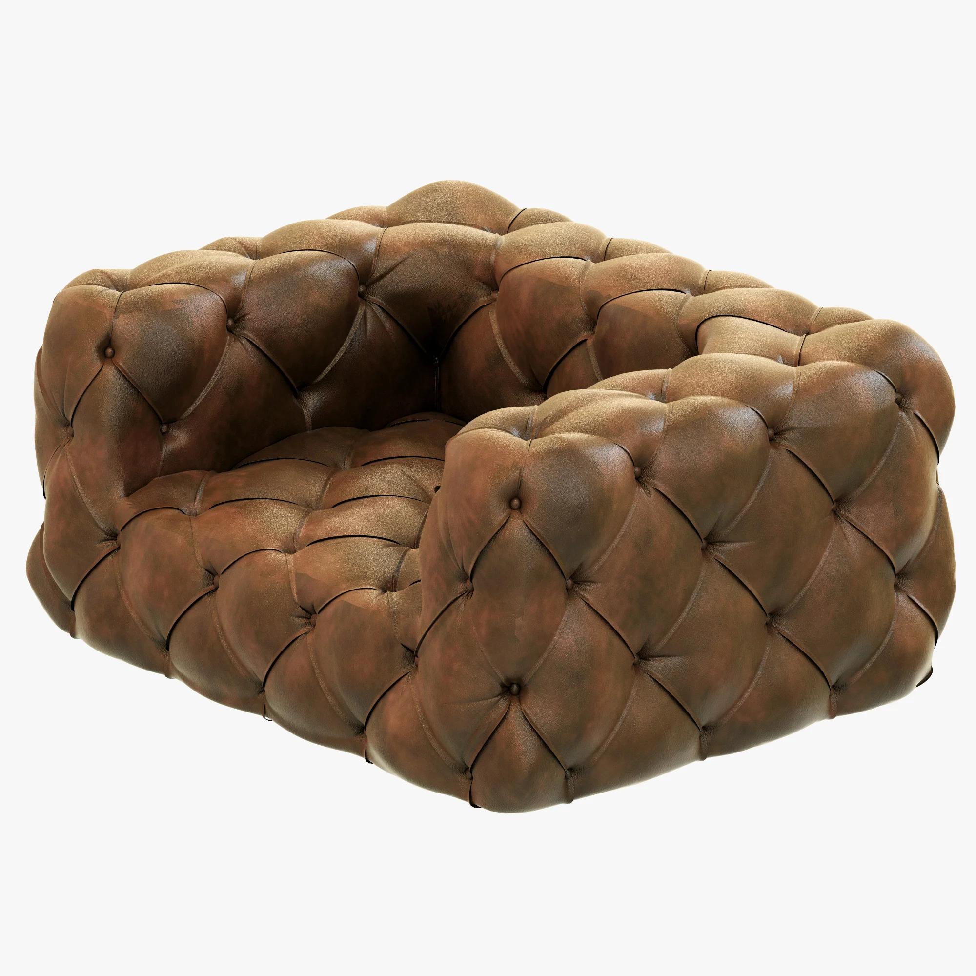 Restoration Hardware Soho Tufted Leather Chair — 3D model preview 4