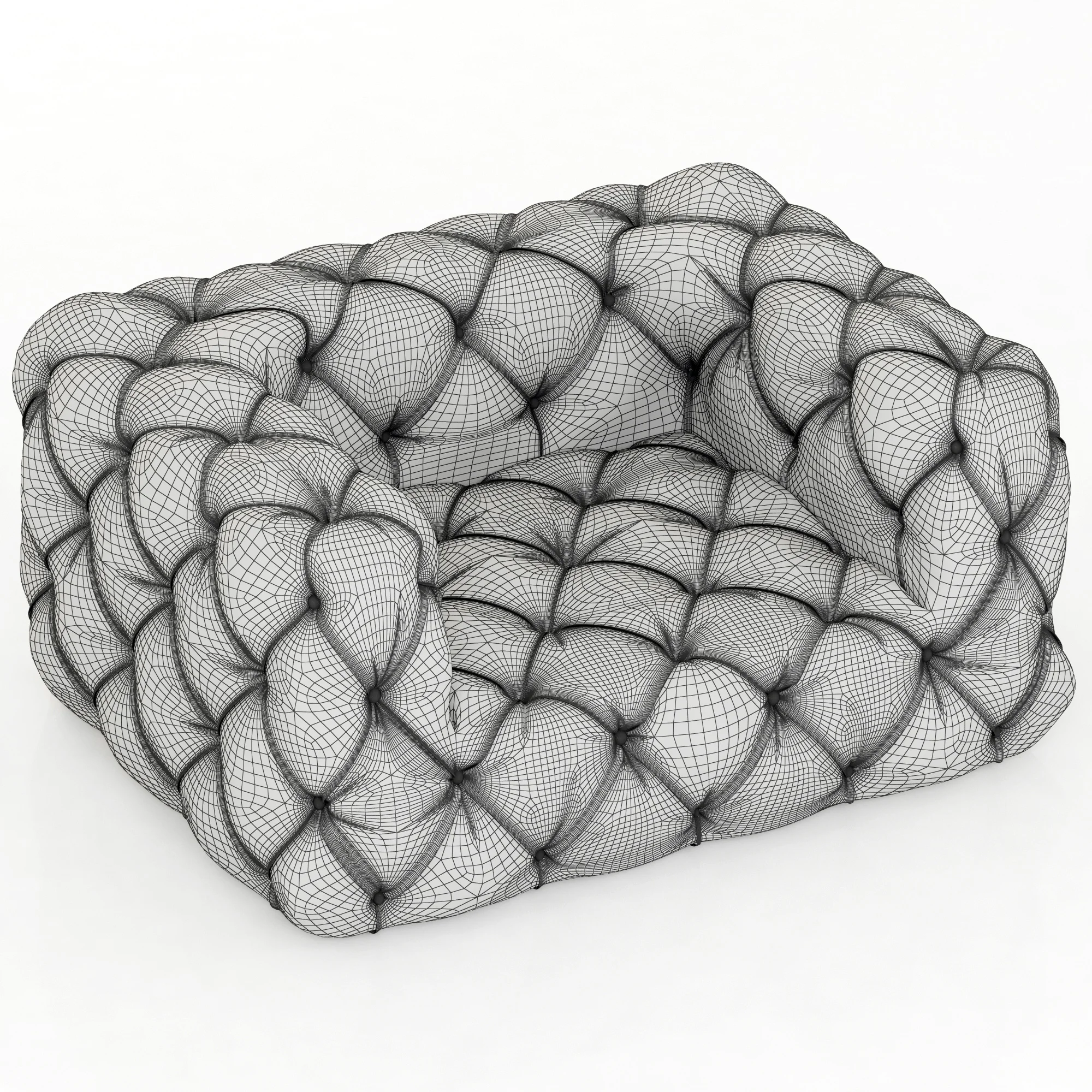 Restoration Hardware Soho Tufted Leather Chair — 3D model preview 6