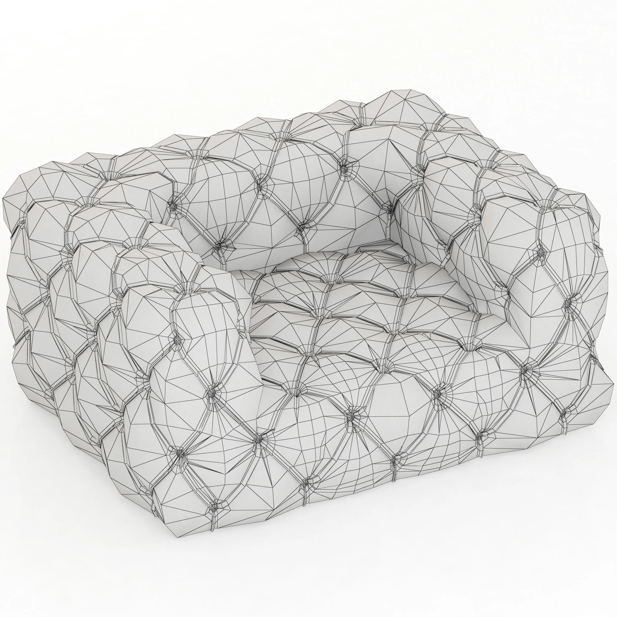 Restoration Hardware Soho Tufted Leather Chair — 3D model preview 7