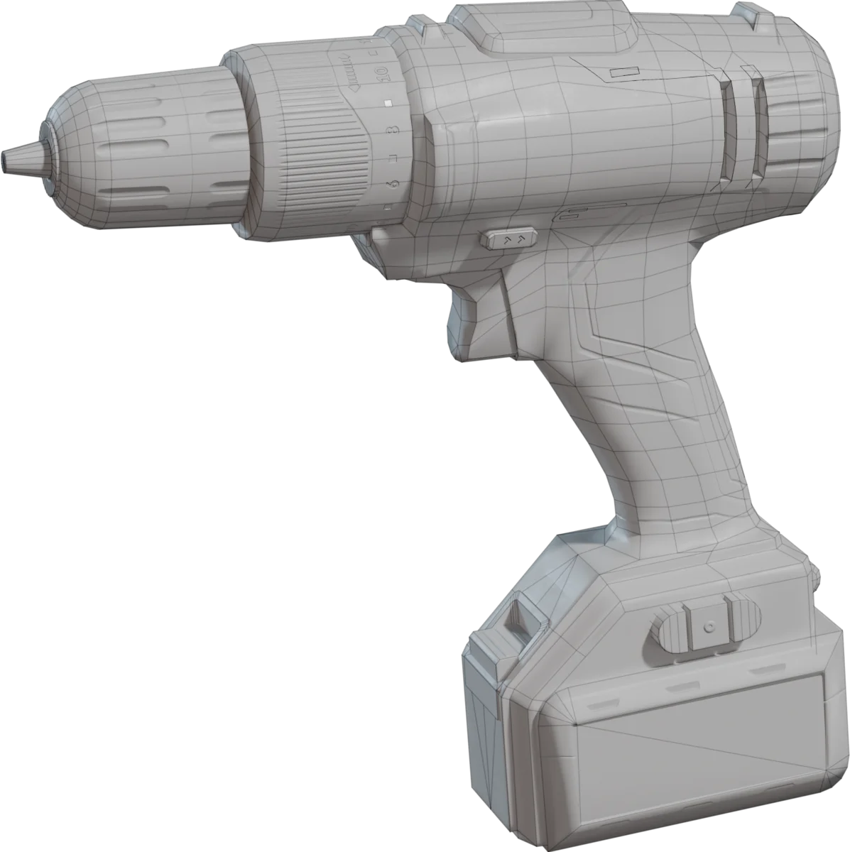 18V Cordless Power Drill with Lithium-Ion Battery, 3D model preview 1
