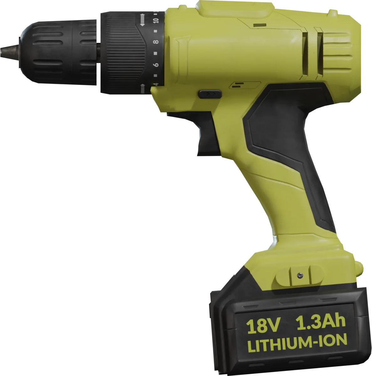 18V Cordless Power Drill with Lithium-Ion Battery, 3D model preview 2