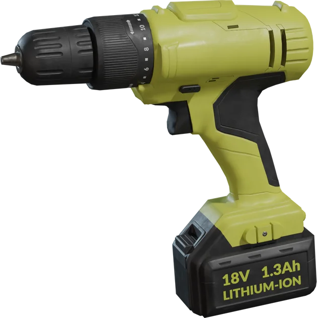 18V Cordless Power Drill with Lithium-Ion Battery, 3D model preview 5