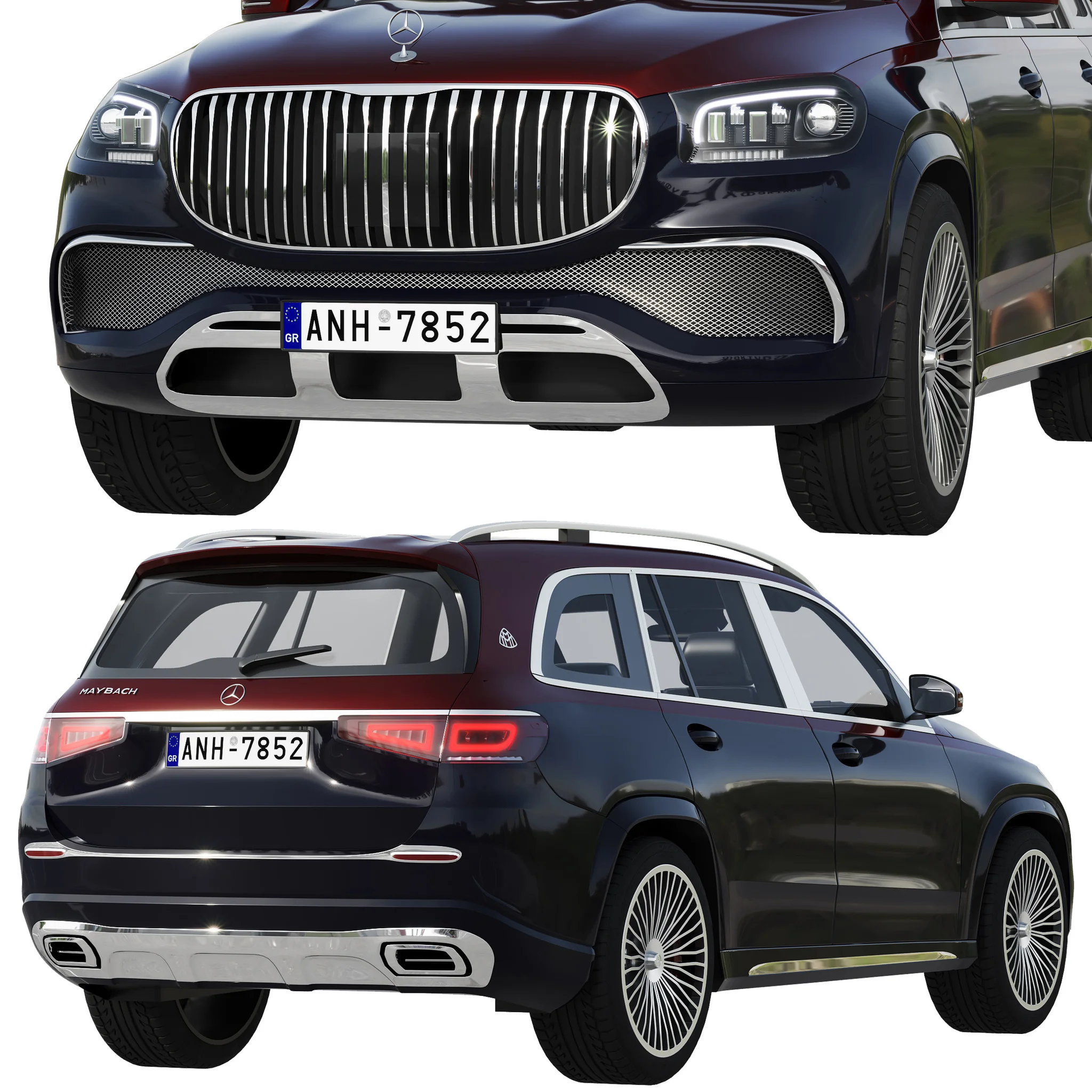 Mercedes Benz Maybach GLS, 3D model preview 3
