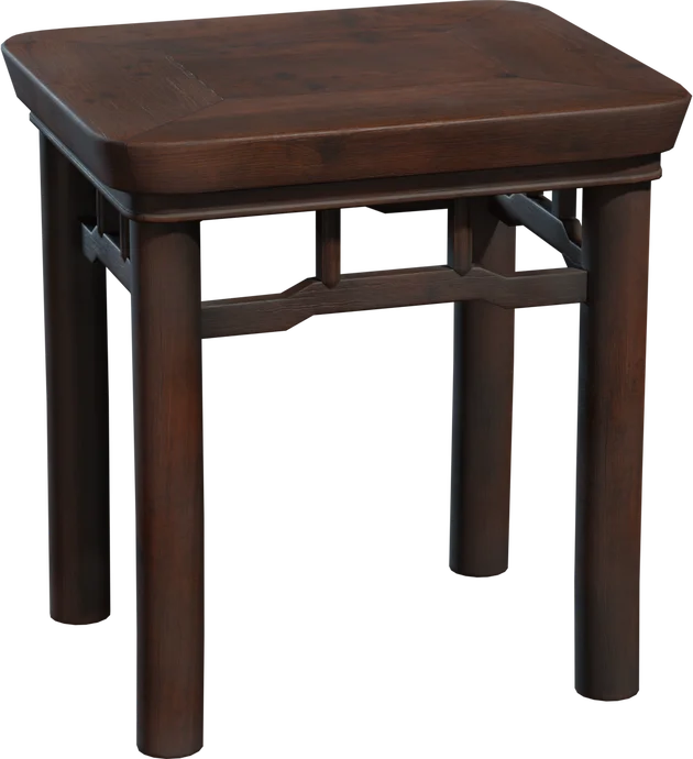 Traditional Chinese Wooden Stool, 3D model preview 5