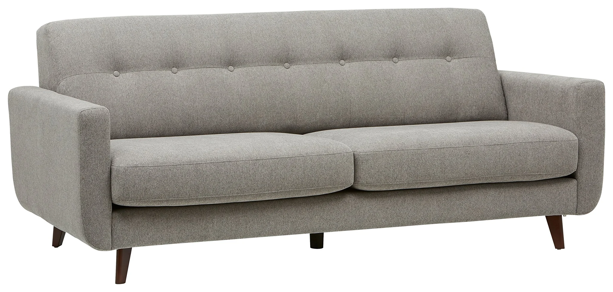 Mid-Century Modern Tufted Sofa with Wooden Legs