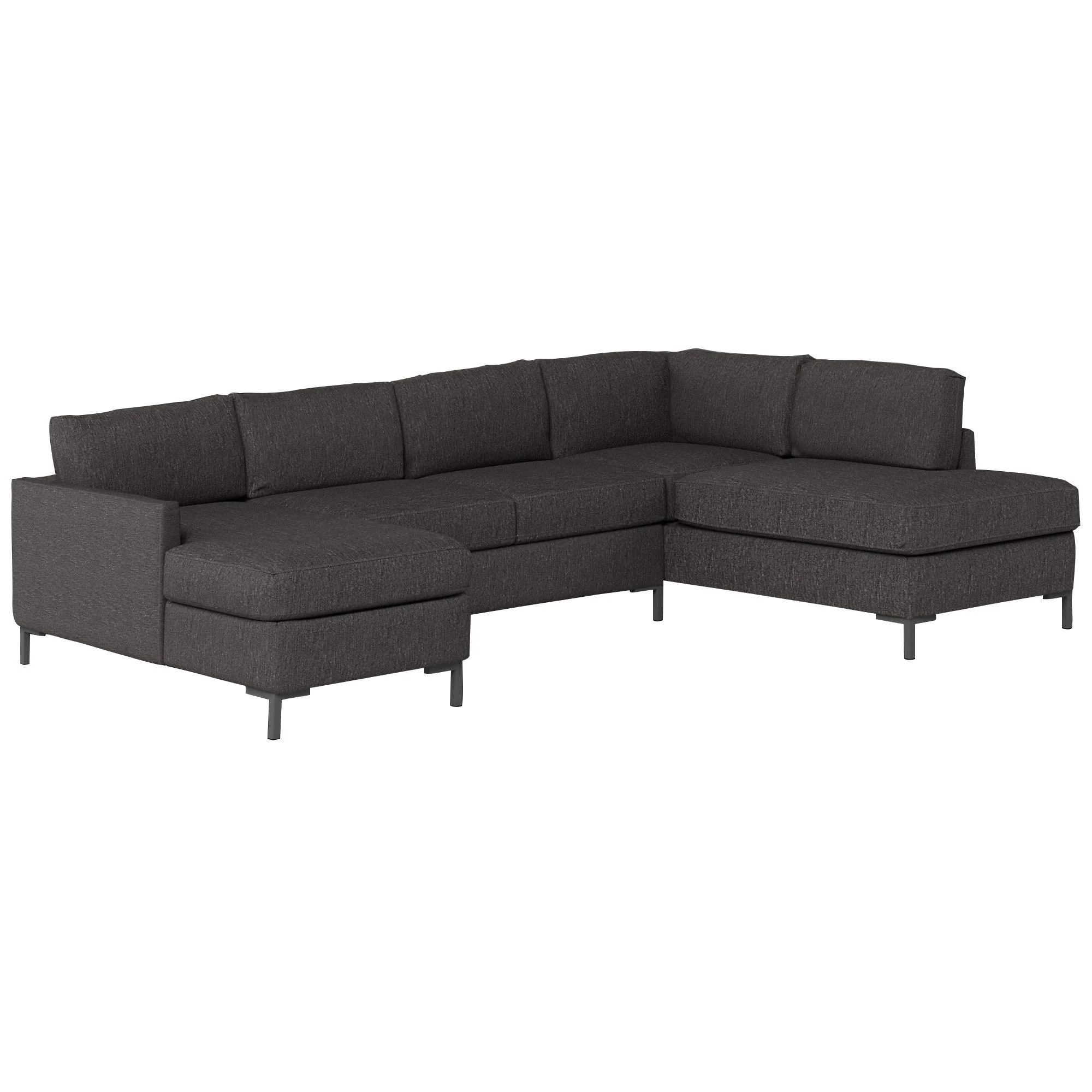 Modern U-Shaped Sectional Sofa with Dual Chaise and Metal Legs