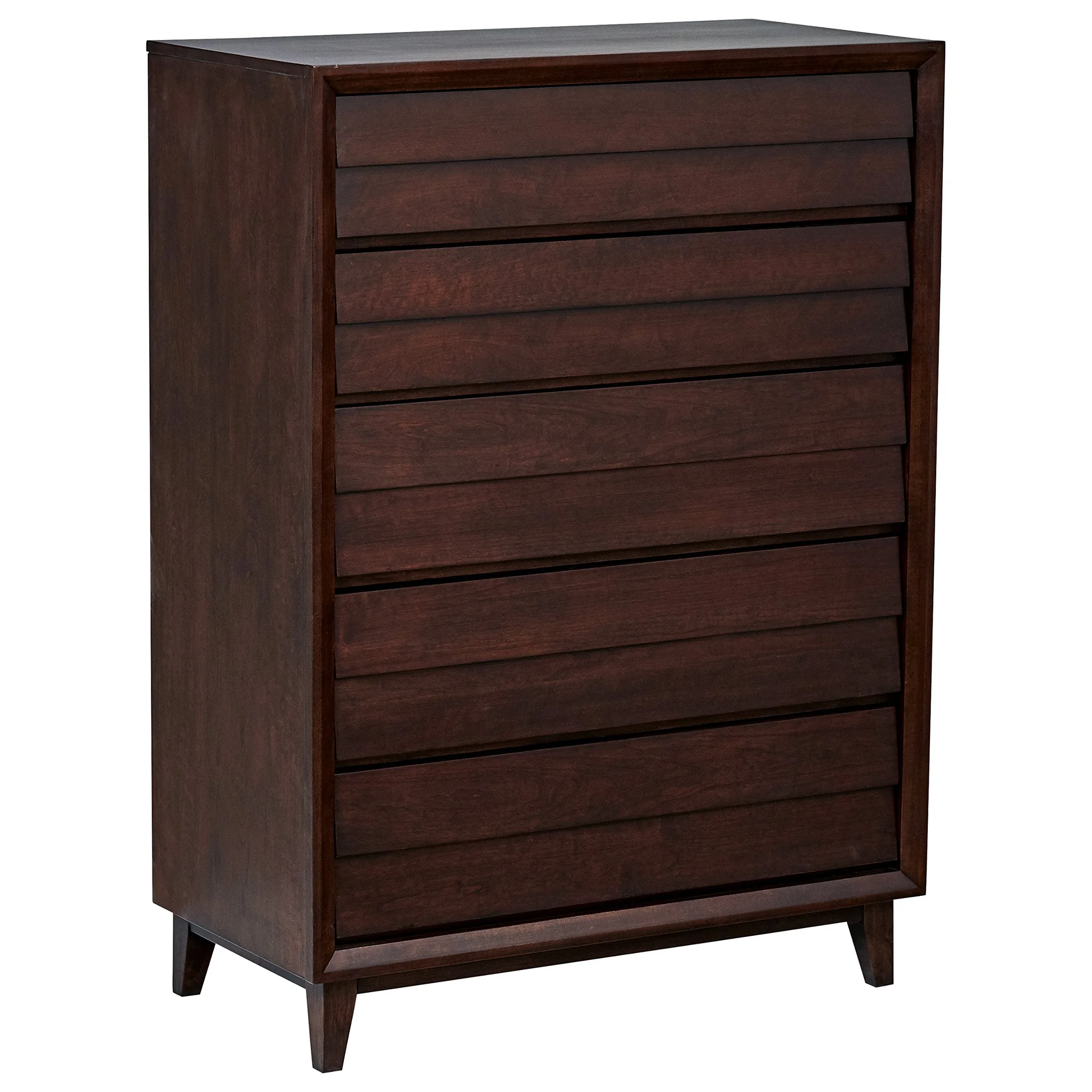 Mid-Century Modern Chest of Drawers – Dark Walnut Wood Dresser
