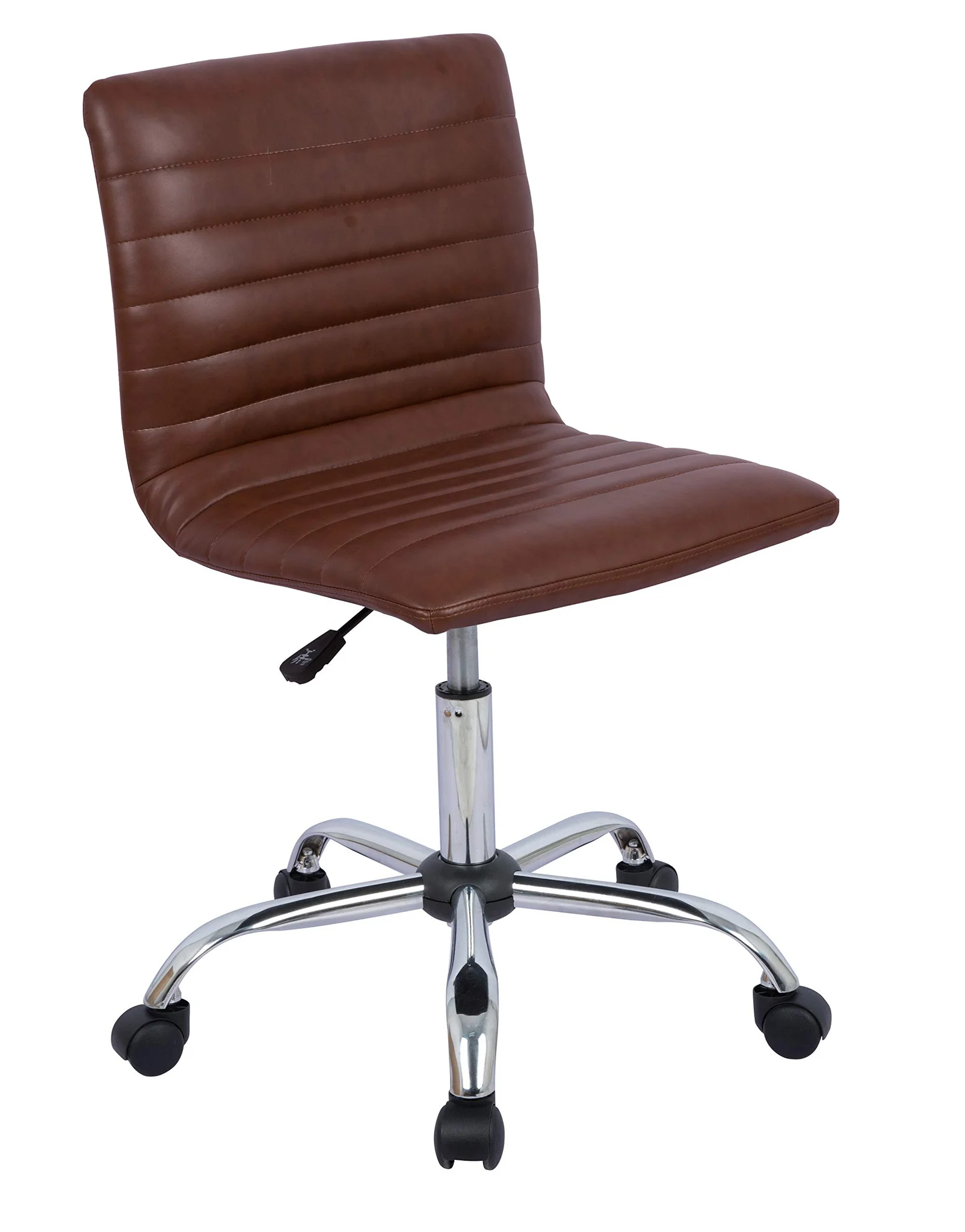 Modern Low-Back Armless Office Task Chair with Chrome Base