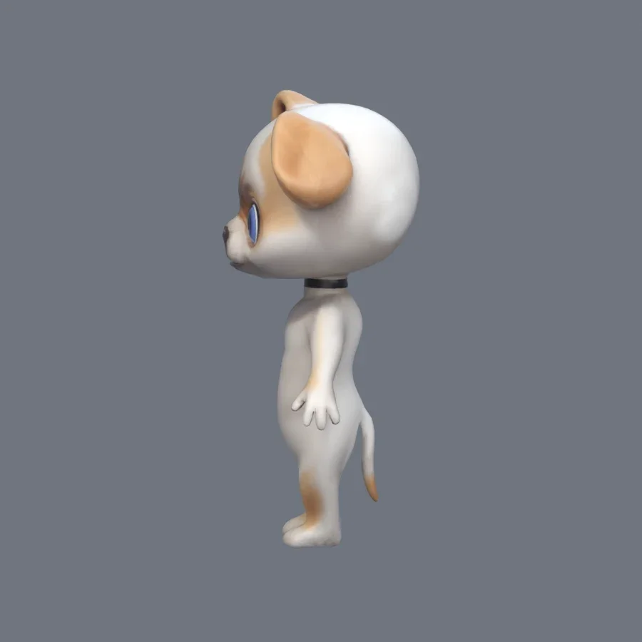 Anthro Dog Rigged, 3D model preview 3
