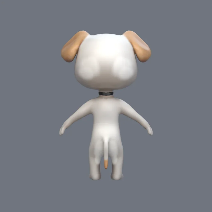 Anthro Dog Rigged, 3D model preview 4