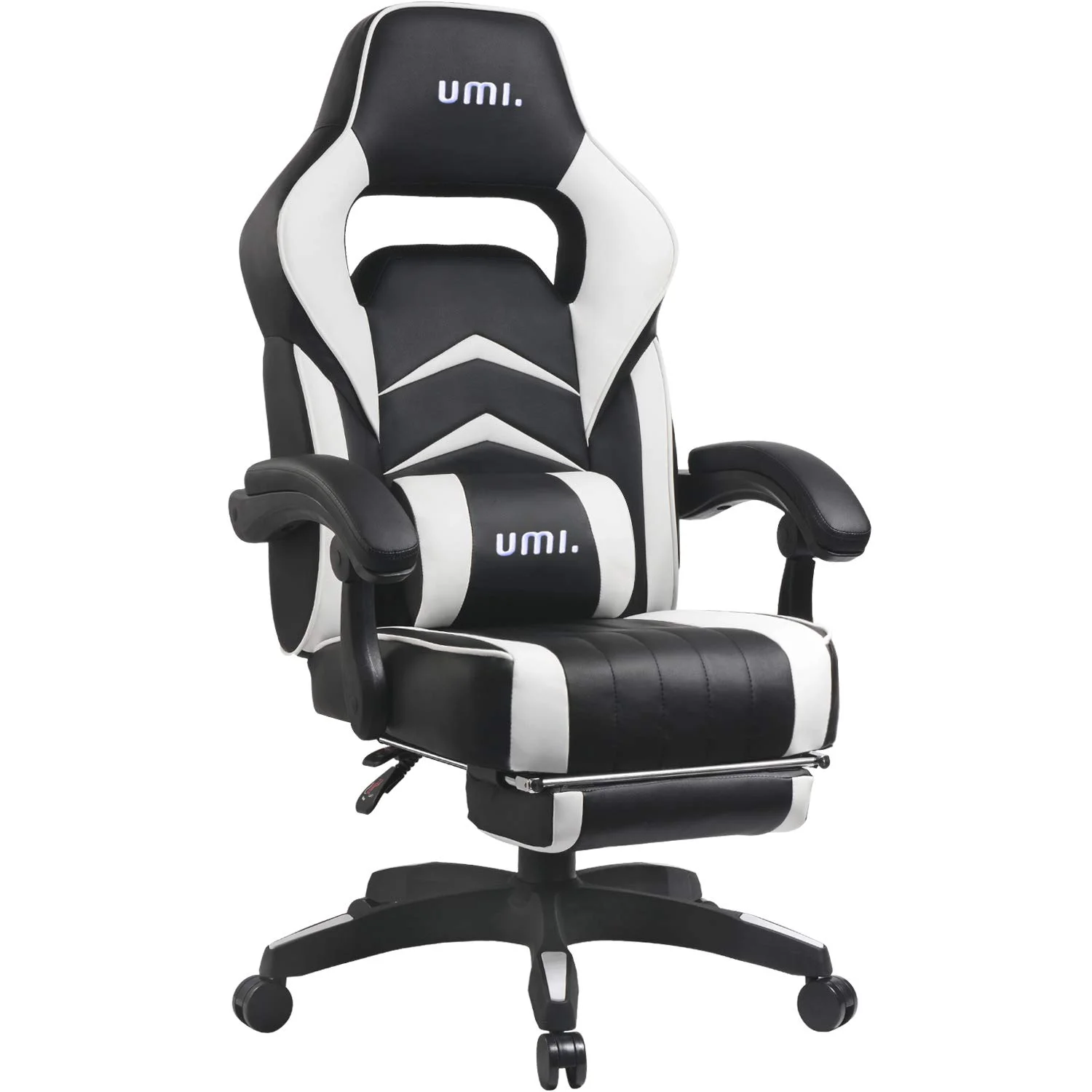 Racing-Style Gaming Chair with Footrest and Armrests
