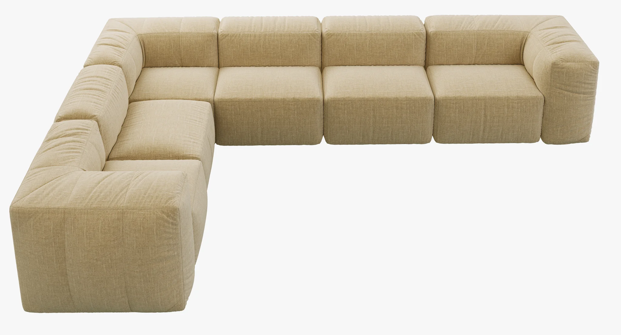 Restoration Hardware Preconfigured Fulham Upholstered L Sectional — 3D model preview 1