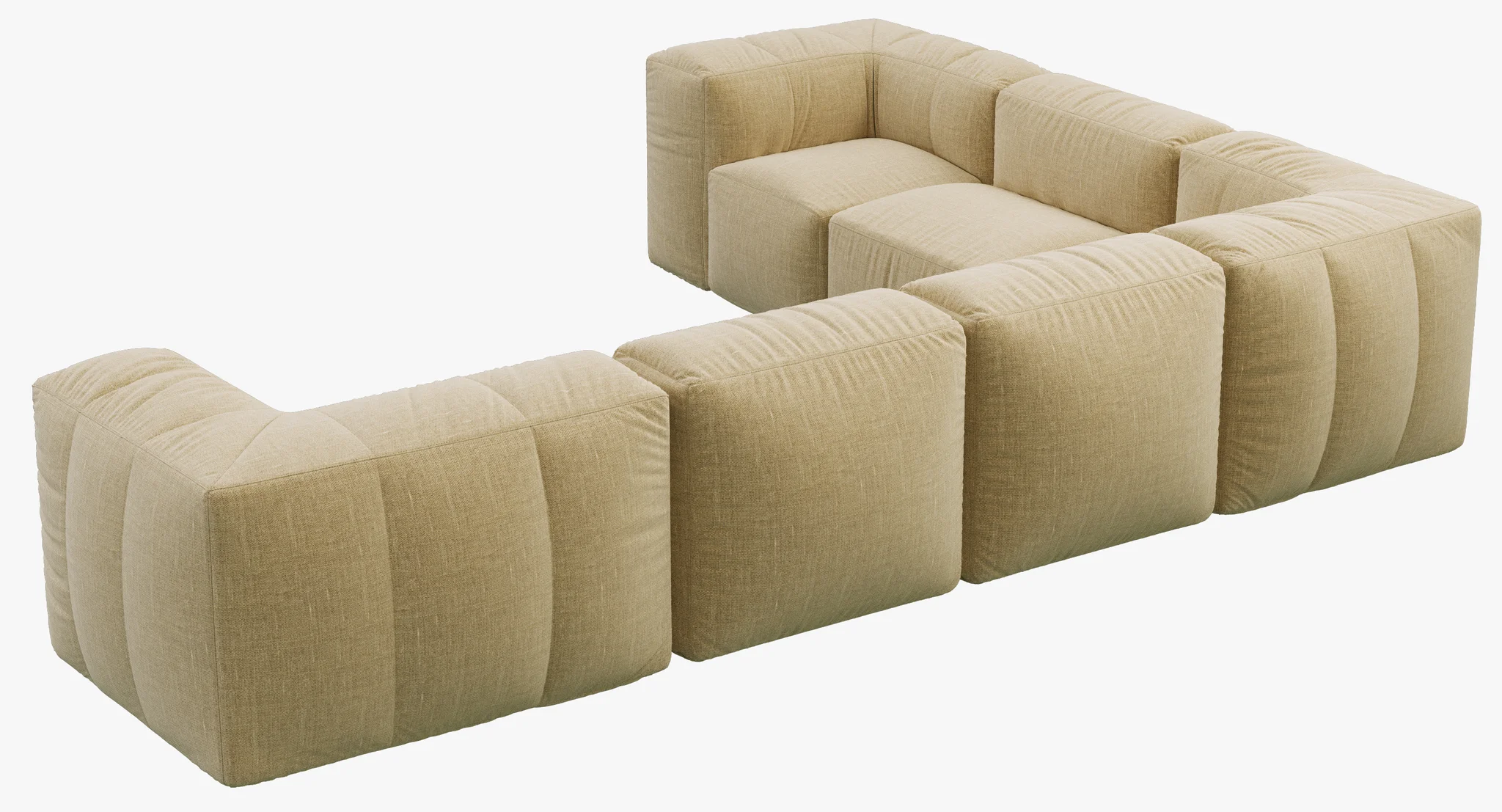 Restoration Hardware Preconfigured Fulham Upholstered L Sectional — 3D model preview 4