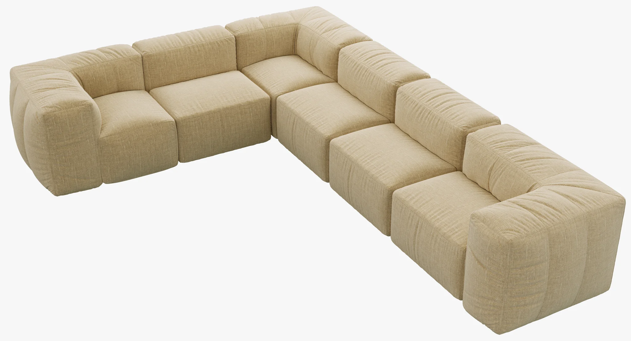 Restoration Hardware Preconfigured Fulham Upholstered L Sectional — 3D model preview 5