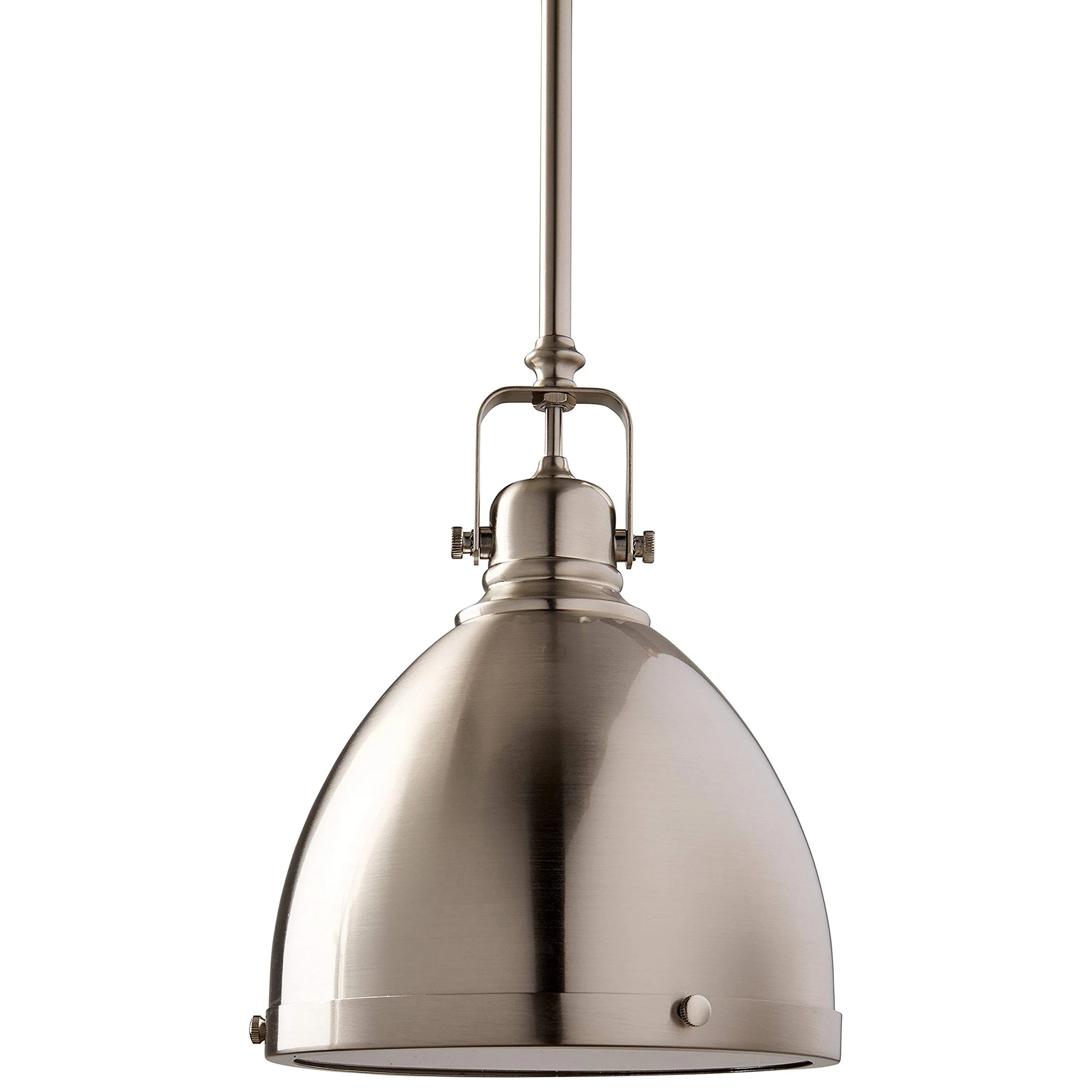 Industrial Brushed Nickel Dome Pendant Light