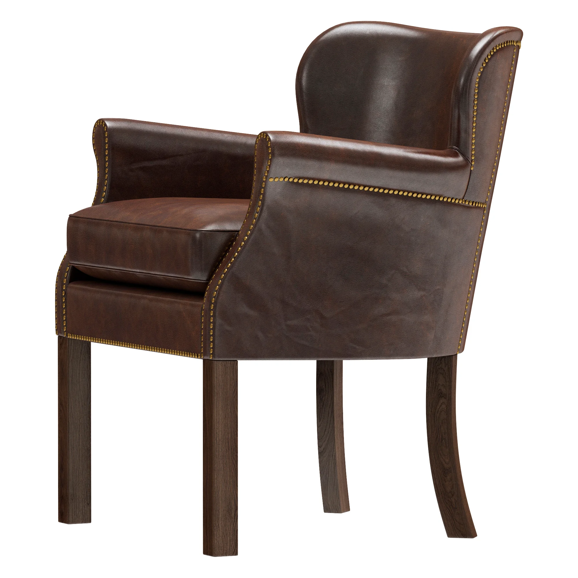 Restoration Hardware Professor'S Leather Armchair With Nailheads — 3D model preview 2