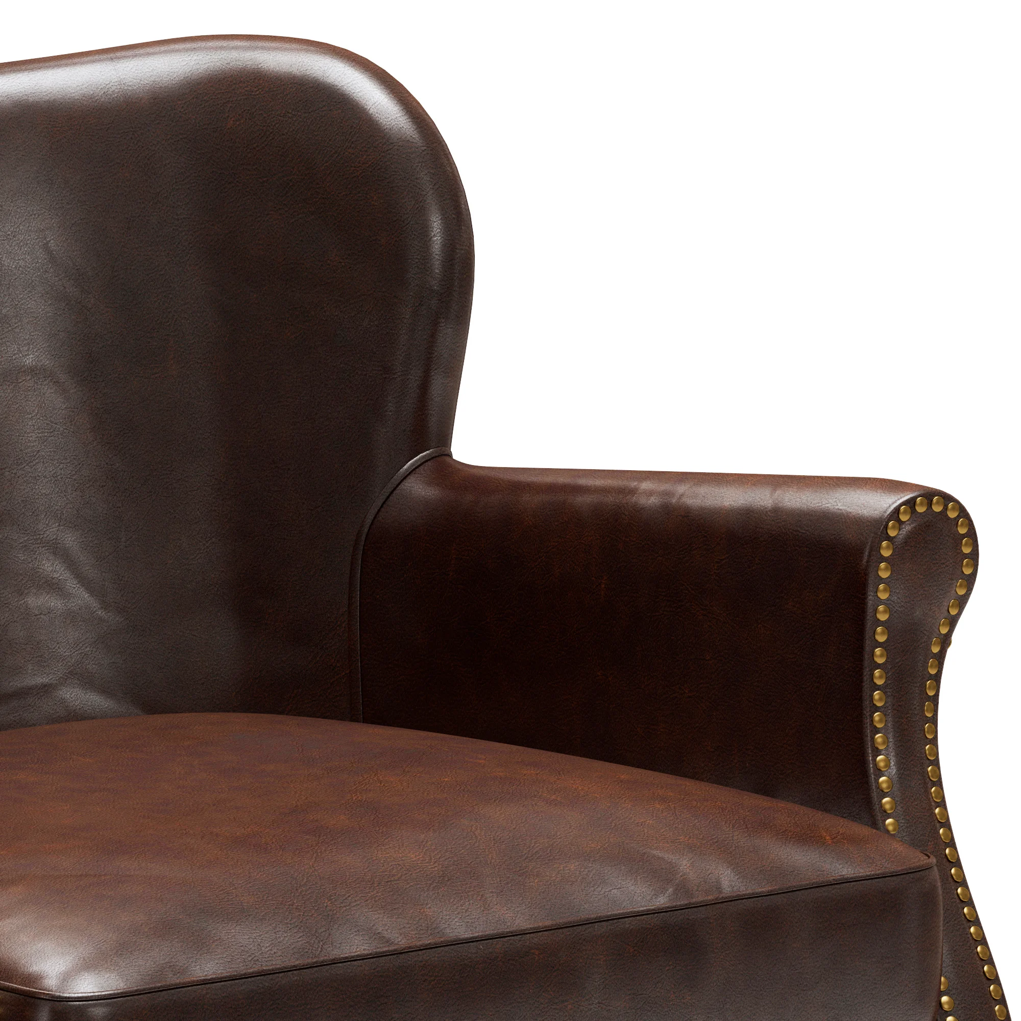 Restoration Hardware Professor'S Leather Armchair With Nailheads — 3D model preview 3