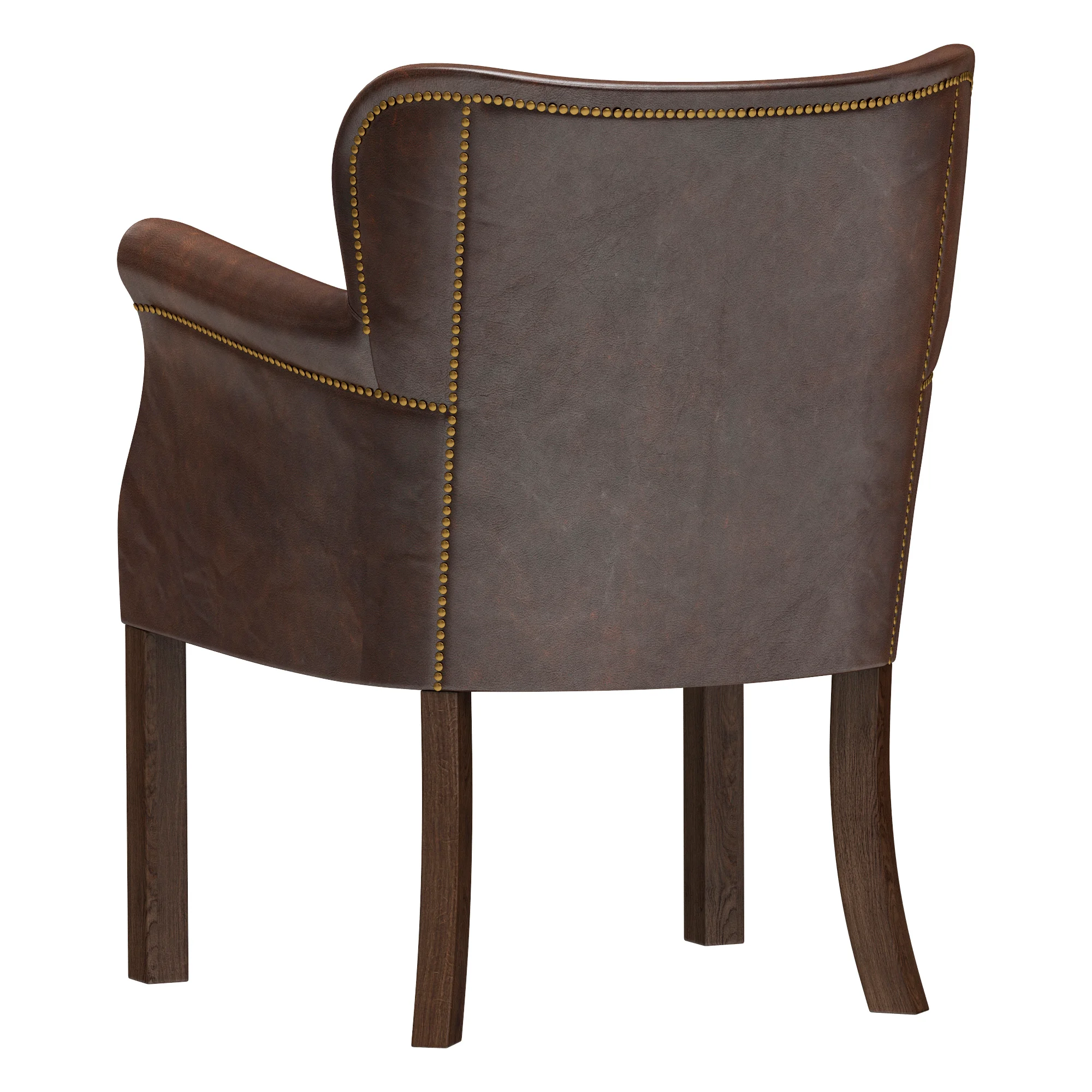 Restoration Hardware Professor'S Leather Armchair With Nailheads — 3D model preview 4