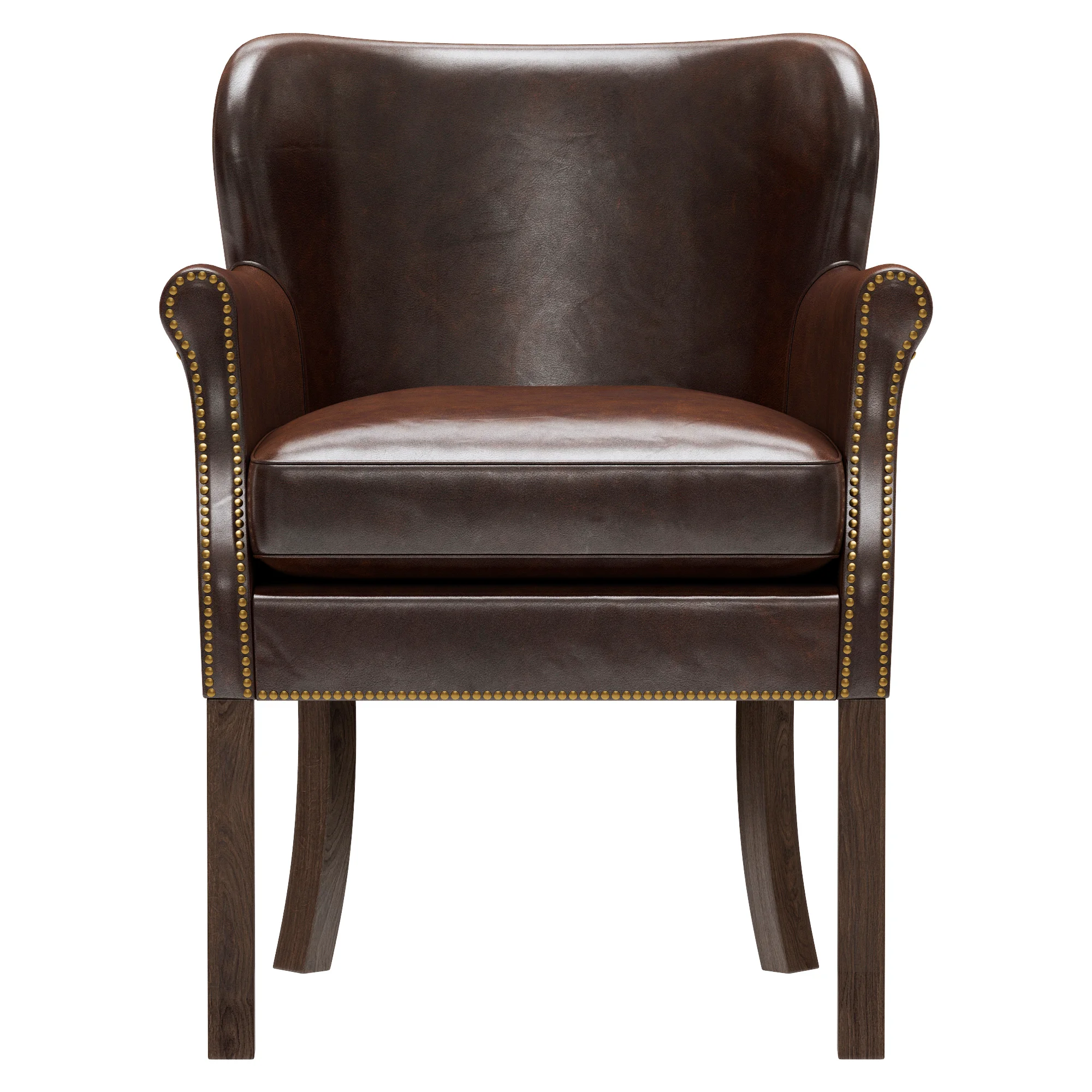Restoration Hardware Professor'S Leather Armchair With Nailheads — 3D model preview 6